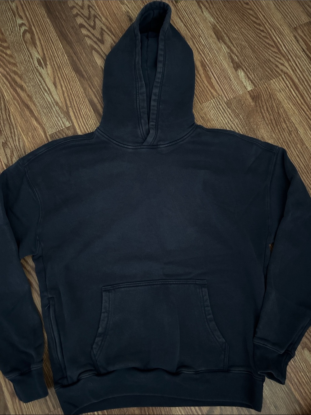 Hollister Men's Navy Distressed Pullover Hoodie